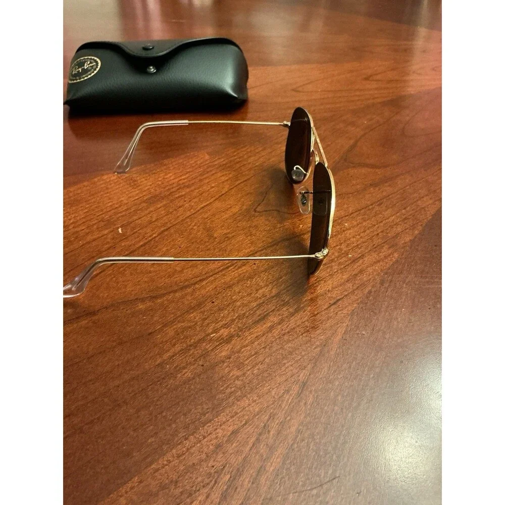 Ray-Ban Aviator Sunglasses Gold RB3025 58mm G-15 Green Lenses,Tips Pads & Case31